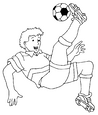lamina para imprimir y colorear d&iacute;a del Trabajo. futbolista